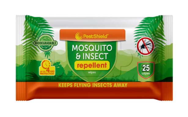 (image for) MOSQUITO AND INSECT REPELLENT WIPES 25S - STD
