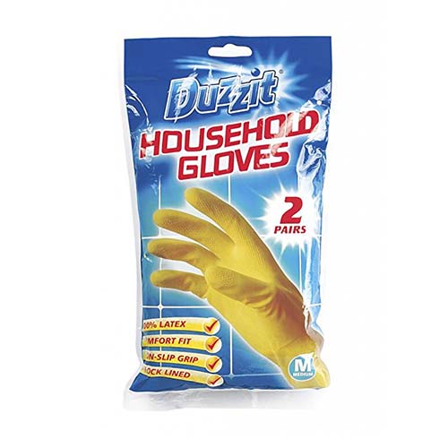 (image for) DUZZIT HOUSEHOLD GLOVES 2PAIRS - MEDIUM