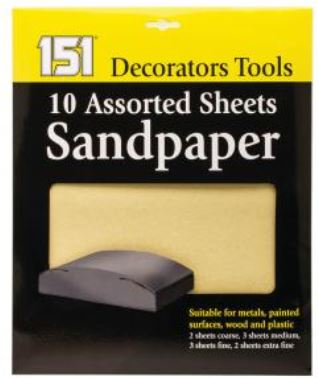 (image for) 151 SANDPAPER SHEETS ASST - 10S