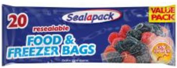 (image for) SEAL/P FOOD FREEZER BAG 20S - 25X25C