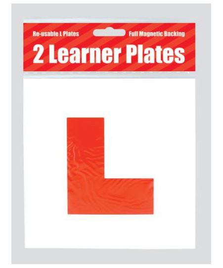 (image for) L PLATES MAGNETIC RED PK2 - STD