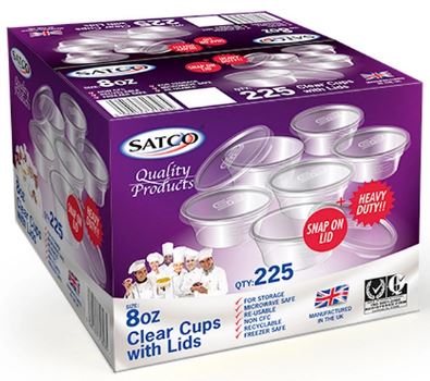 (image for) SATCO PLASTIC CONTA+LID ROUND - 8OZ