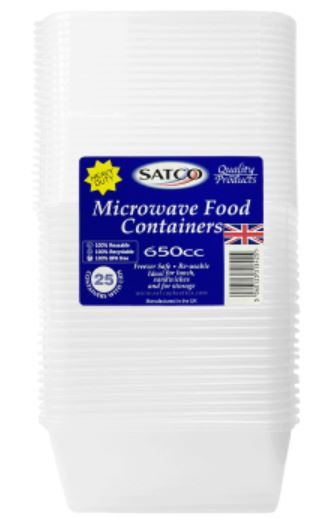 (image for) SATCO PLASTIC CON+LID M/W 25S - 650ML