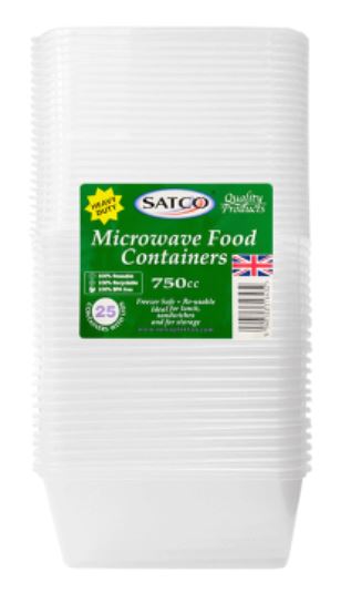 (image for) SATCO PLASTIC CON+LID M/W 25S - 750ML