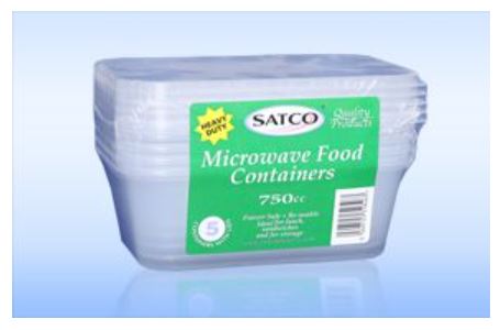 (image for) SATCO PLASTIC CONT+LID M/W 5S - 750ML