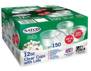 (image for) SATCO PLASTIC CONTAINER+LID - 12OZ