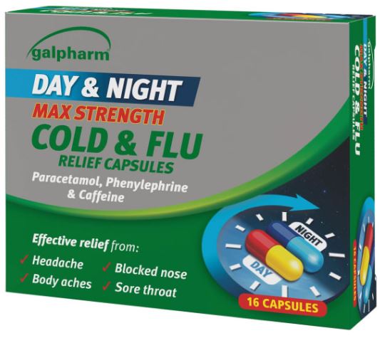 (image for) GALPHARM MAX COLD&FLU CAPS D/N - 16S