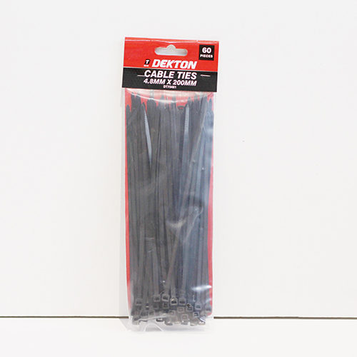 (image for) CABLE TIE SET-60 4.8X200MM BLK - 60S