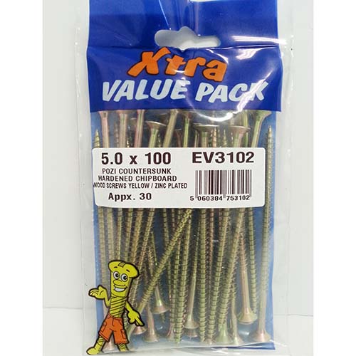 (image for) F/PAK XTRA WOOD SCREWS 5.0X100 - 16