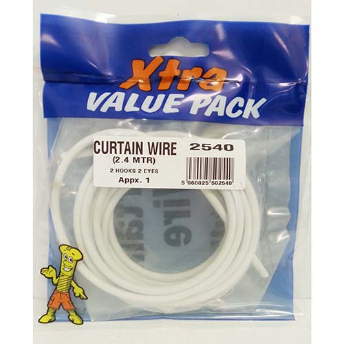 (image for) F/PAK CURTAIN WIRE+2HOOK&2EYES - 1.8M