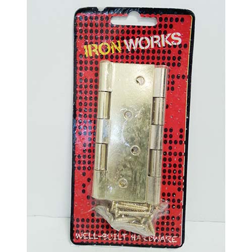 (image for) F/PAK BUTT HINGE BRASS 100MM - 4\" - 