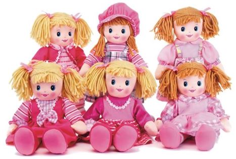 (image for) WL GIRLIE RAG DOLL WHITE ASST - 80CM