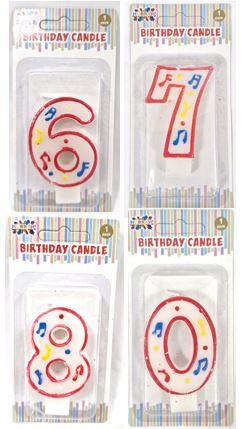 (image for) HURRAH BIRTHDAY CANDLE \'0-9\' - STD