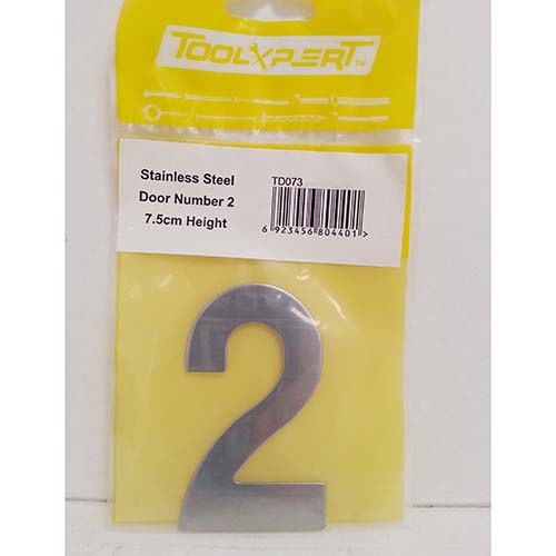 (image for) S/STEEL DOOR NUMBER \'2\' - 7.5CM