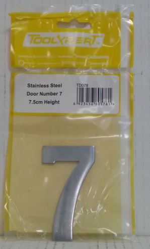 (image for) S/STEEL DOOR NUMBER \'7\' - 7.5CM