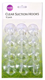 (image for) ADORN CLEAR SUCTION HOOKS - 12S