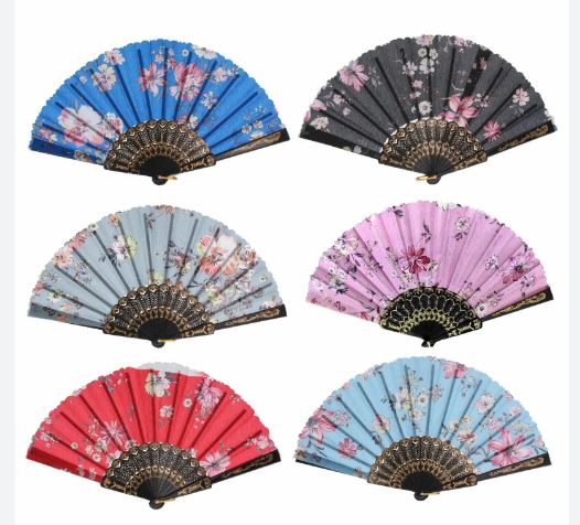 (image for) FLORAL HANDHELD FAN ASST - STD