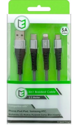 (image for) C3 USB CABLE UNIVERSAL BRAIDED - 2.2M 