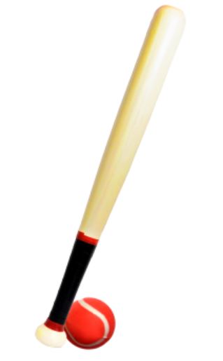 (image for) PG BASEBALL BAT WITH BALL - 18\"