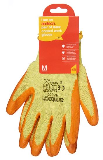 (image for) LATEX PALM GLOVES YELLOW+BLACK - MEDIUM