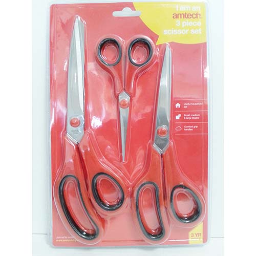 (image for) AMTECH SCISSORS SET 3PCS - ASSTD