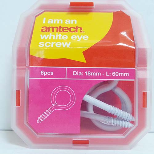 (image for) AMTECH WHITE EYE SCREW 18X60MM - 6S