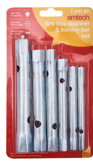 (image for) AMTECH SPANNER &TOMMY BAR SET - 6PC