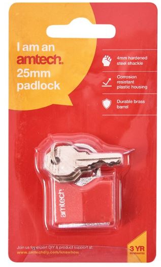 (image for) AMTECH PADLOCK - 25MM