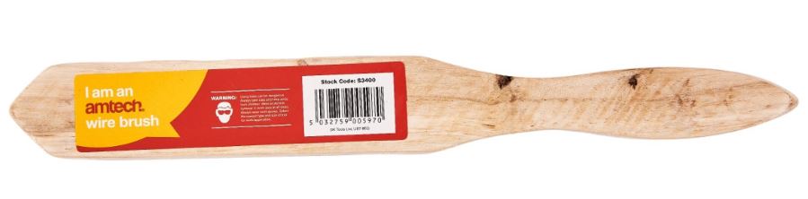 (image for) AMTECH WIRE BRUSH WOODEN HANDL