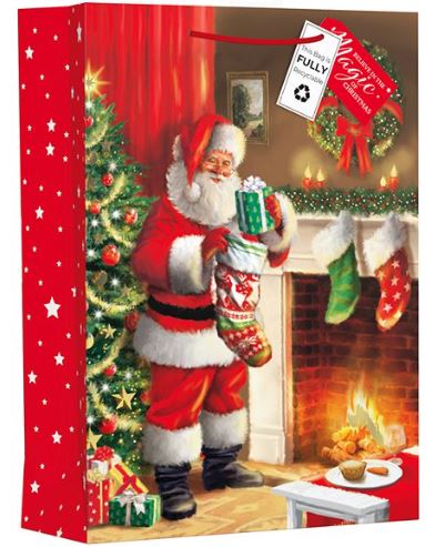 (image for) XMAS GIFT BAG INDOOR SANTA - XLARGE