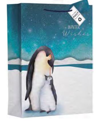 (image for) XMAS GIFT BAG WINTER PENGUIN - XLARGE