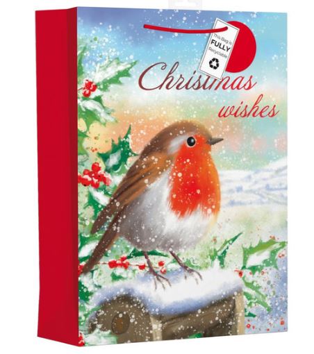 (image for) XMAS GIFT BAG ROBIN TRADITION - LARGE