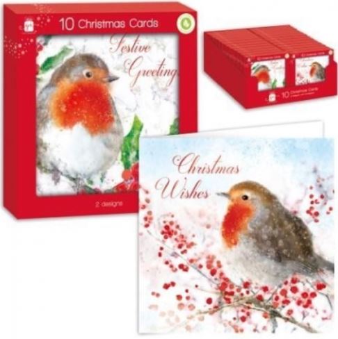 (image for) XMAS CARDS MERRY BIRDS SQUARE - 10S