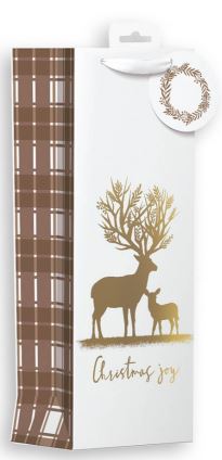 (image for) XMAS GOLD STAG BOTTLE BAG - BOTTLE