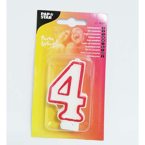 (image for) PAPSTAR B/DAY CANDLE \'4\' - 7.3CM