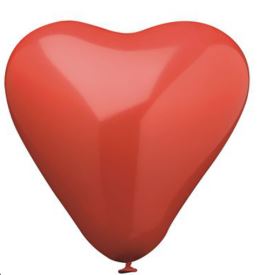 (image for) PAPSTAR BALLOON HEART RED 4S - 19CM