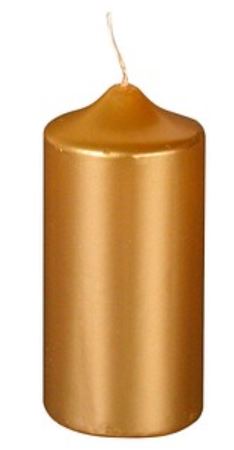 (image for) PAP PILLAR CANDLE GOLD - 130MM