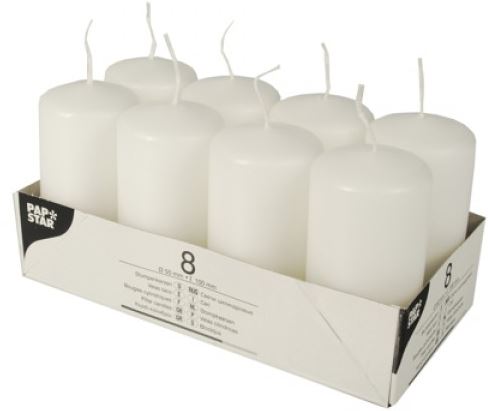 (image for) PAP PILLAR CANDLE WHITE - 100MM