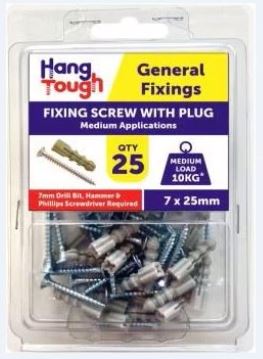 (image for) HT FIXING SCREW/PLUG 25S - 7X25MM