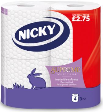 (image for) NICKY Tilet Tissue/ROLL SUPReme WHTite Price Marked 2.75