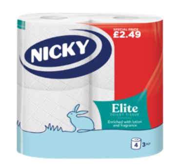 (image for) NICKY Elite Toilet Tissue 4-Roll 3-Ply PMP (4x10) White 2.49