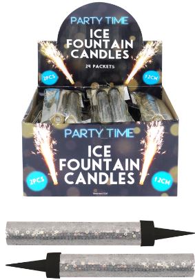 (image for) HEN ICE FOUNTAINS SILVER 2PK - 12CM
