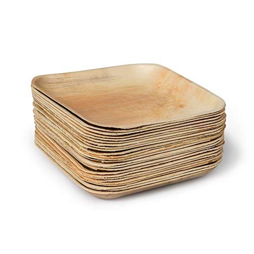 (image for) ECO PALM LEAF PLATE WOODEN 25S - 9\"