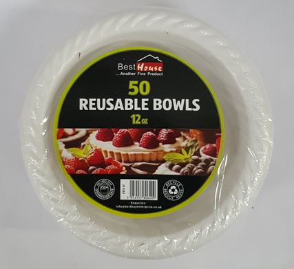 (image for) BB PLASTIC REUSABLE BOWL 50S - 12OZ