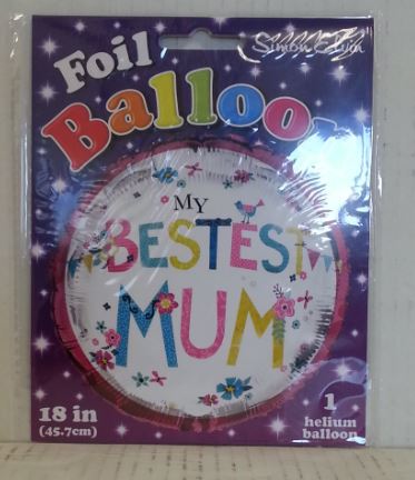 (image for) SEL FOIL BALLOON BESTEST MUM - 45.7CM