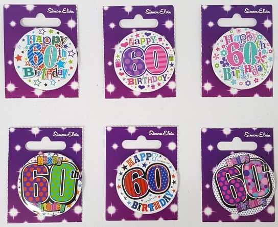 (image for) SEL B/DAY BADGES- 60TH B\'DAY - STD