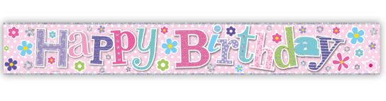 (image for) SEL B/DAY BANNER H/BDAY FLOWER - 2.5M