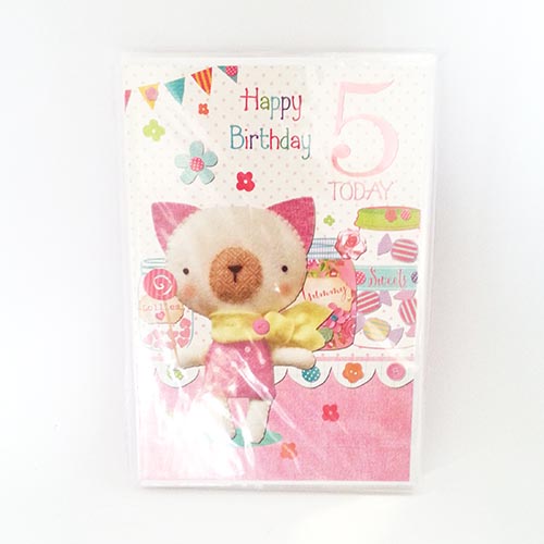 (image for) SEL B/DAY CARD - AGE 5 GIRL - SMALL