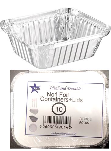 (image for) SDL FOIL CONTAINER+LID 10S - NO.1