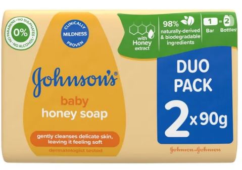 (image for) JOHNSON BABY SOAP HONEY DUO - 2X90G